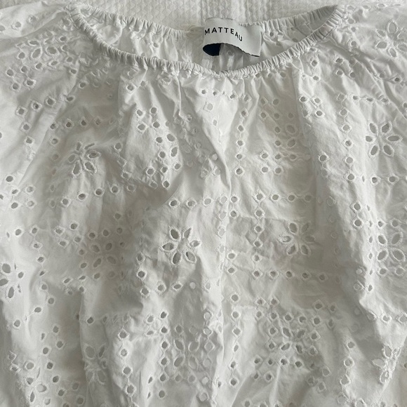 NWT💕 MATTEAU Crochet Broderie Blouson Cropped Blouse - Picture 2 of 6